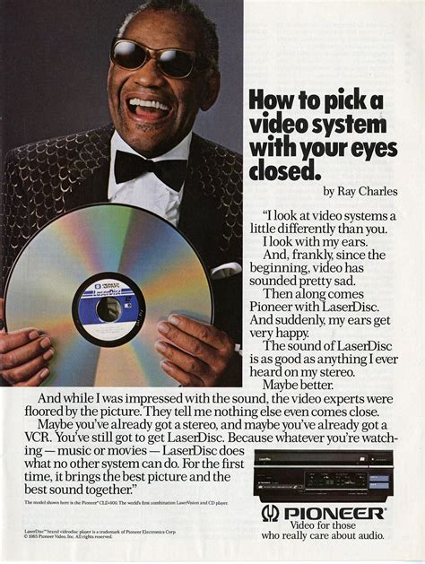 There Was A Series Of Vintage Laserdisc Ads That Featured Ray Charles