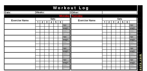 The excel budget templates have various benefits. Free Workout Logs Printable | Kayaworkout.co