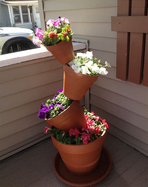 Project No 1 Tilted Flower Pots Flower Pots Outdoor Stacked