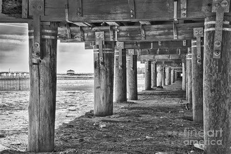 Under The Boardwalk Black And White Beach Print Photograph By Al Nolan