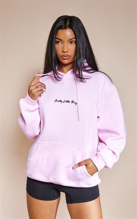 Prettylittlething Recycled Baby Pink Oversized Sweat Hoodie