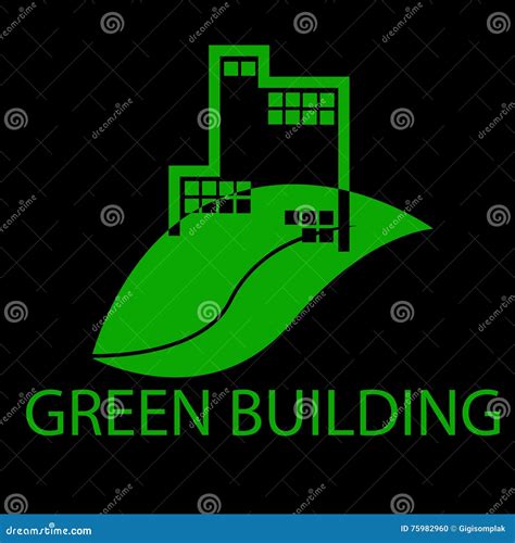 Simple Symbol Of Green Building Stock Vector Illustration Of Home