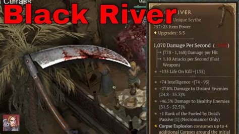 Diablo Iv Unique Items Black River Necromancer One Handed Scythe