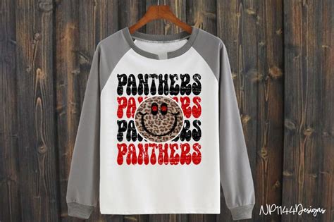 Panthers Stacked Png School Mascots Black And Red Team Etsy
