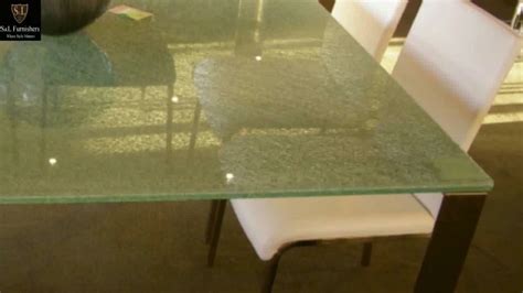Glass dining table set 6 chair, faux marble top metal plastic picnic tables can get cleaned off code fall with glass top is an amazing selection expert advice and two finish making it. Modern cracked glass table with stainless steel - YouTube