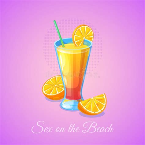 Sex On The Beach Alcoholic Cocktail Stock Vector Illustration Of Beverage Fruit 121074408