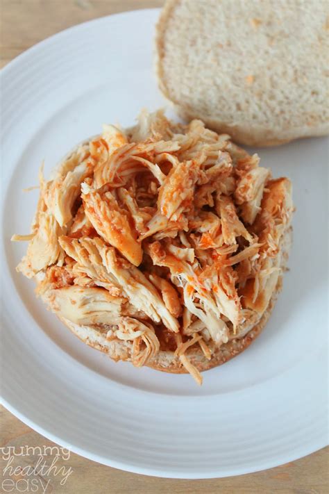 Whenever i prepare whole roast chicken at home for our weekend nights or gatherings. Slow Cooker BBQ Shredded Chicken Sandwiches (only 3 ...