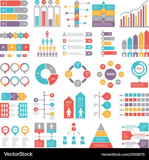 Charts Graphs And Other Different Infographics Vector Image