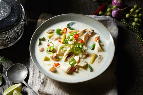 Tom kha gai is a soup made of chicken (gai) cooked (tom) in coconut milk which has been infused with galangal (kha), lemongrass, and kaffir 2. Thai Chicken Coconut Soup (Tom Kha Gai) | Asian Inspirations