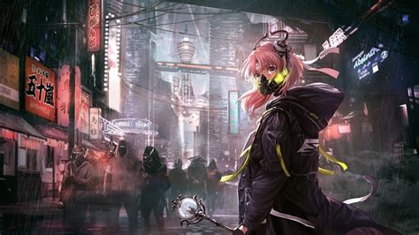 Here are only the best 4k anime wallpapers. Anime, Girl, Mask, Cyberpunk, Sci-Fi, 4K, #168 Wallpaper