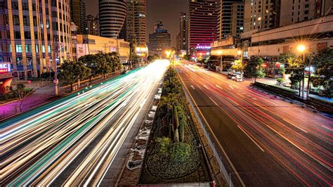Download Busy Road In Shanghai At Night Hd Wallpaper For 4k 3840 X 2160