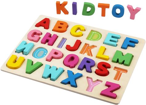 Wooden Alphabet Puzzles Abc Puzzle Board For Toddlers 3 5 Years Old
