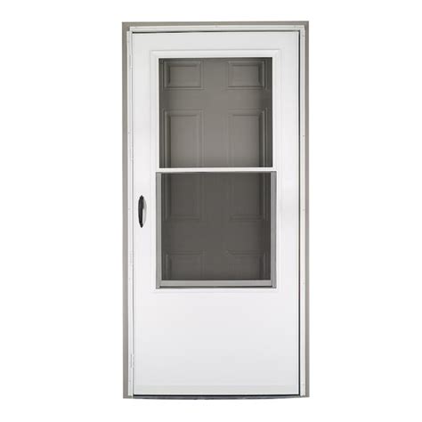 Larson 36 In X 81 In White Mid View Wood Core Storm Door In The Storm