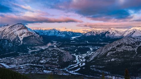 Sunset Sulphur Mountain Banff National Park Wallpapers