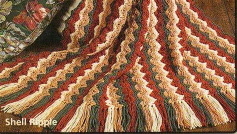 Vintage Crochet Pattern Navajo Shell Ripple Afghan Pdf Instant Etsy