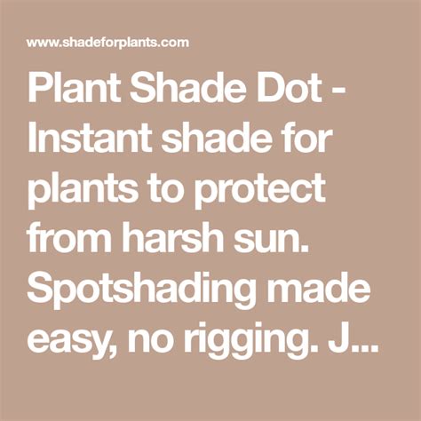 Plant Shade Dot Instant Shade For Plants To Protect From Harsh Sun
