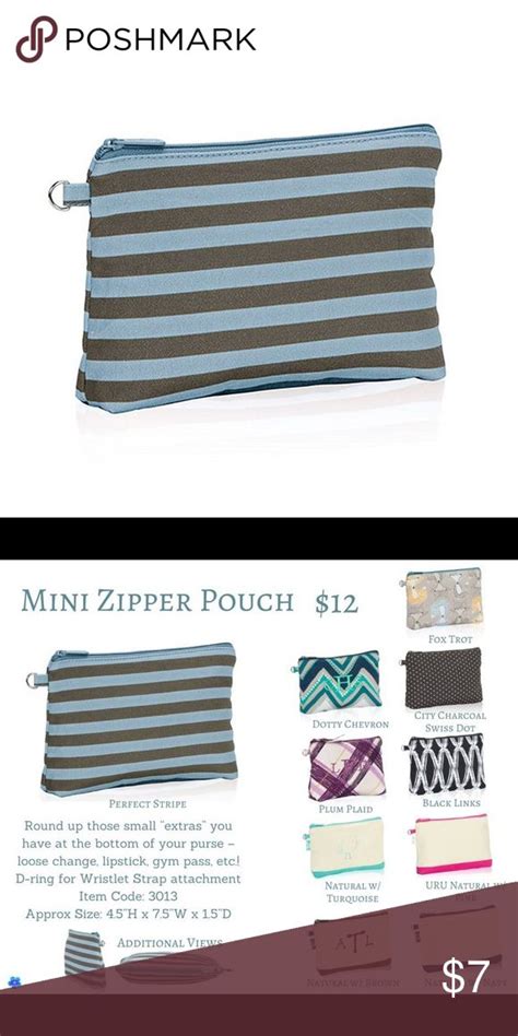 Thirty One Mini Zipper Pouch Perfect Stripe Pouch Zipper Pouch Stripe