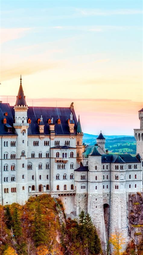 Wallpaper Castle Neuschwanstein Alps Autumn Bavaria Germany