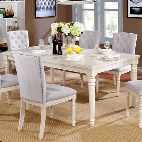 Distressed White Dining Table And Chairs White Distressed Dining