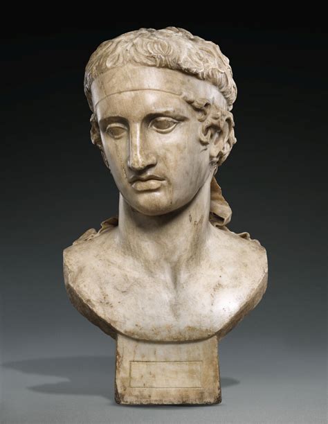 A Fragmentary Roman Marble Head Of The Diadumenos Circa 2nd Century A