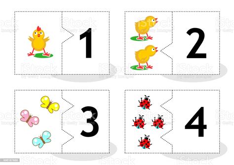 In case if you need more answers you can find them also in our website. Learn Counting Puzzle Cards Numbers 1 4 Stock Illustration - Download Image Now - iStock