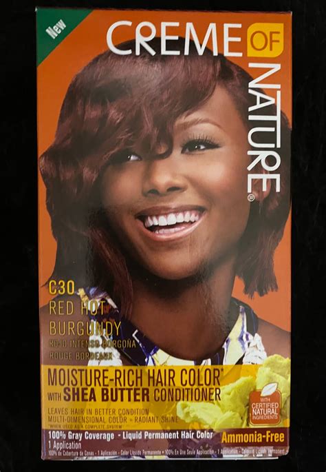 Creme Of Nature Moisture Rich Hair Color C30 Red Hot Burgundy Kit P36