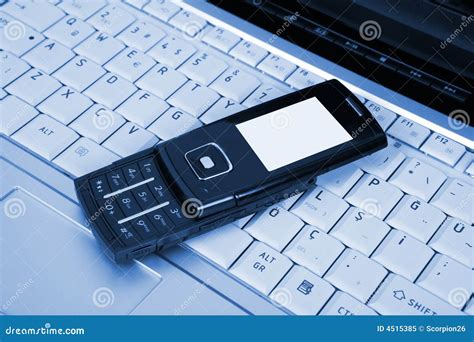 Laptop And Mobile Phone Stock Image Image Of Button Single 4515385