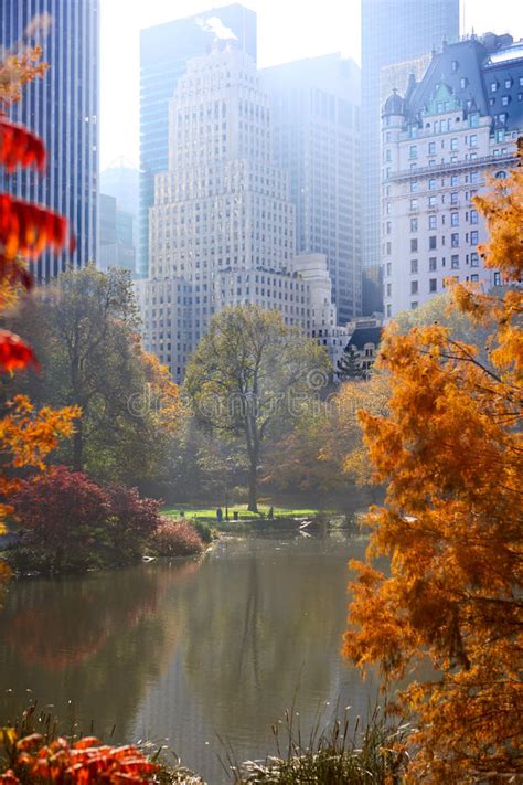 Central Park New York City Autumn Scene Stock Image Image Of York