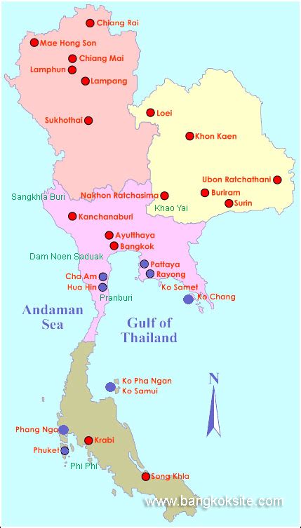 You may be interested especially in category:en:cities in thailand, for english terms. Thailand Map Tourist Attractions - TravelsFinders.Com