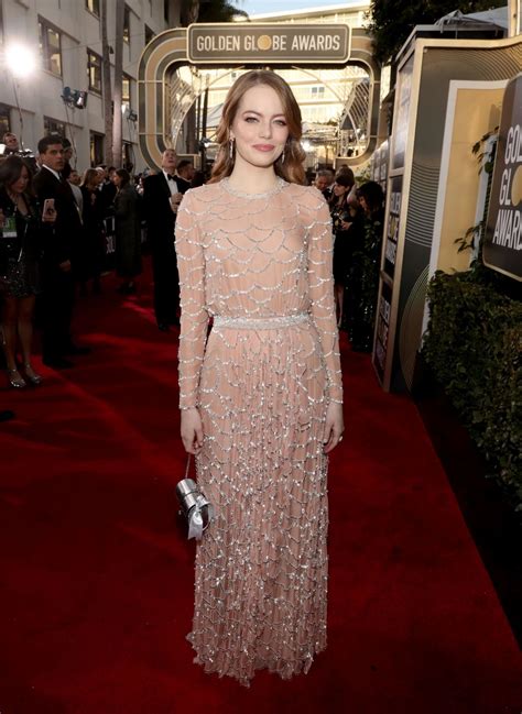 Emma Stone 2019 Golden Globe Awards Red Carpet