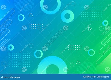 Abstract Background Geometric Shapes Composition Blue And Green