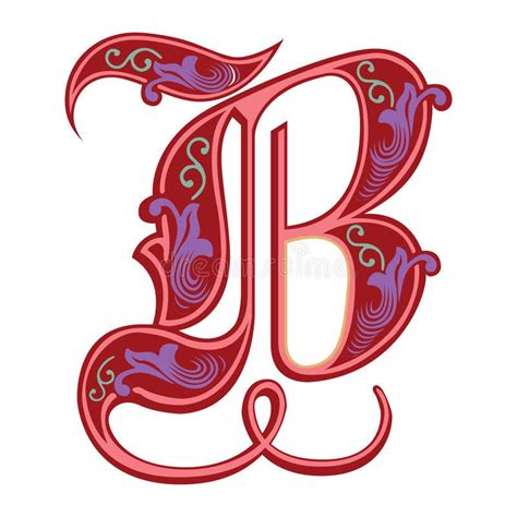 Garnished Gothic Style Font Letter B Stock Illustration Gothic