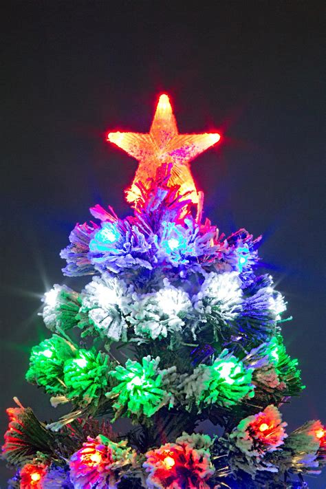 2ft 6ft Pre Lit Christmas Tree Led Fibre Optic Snow