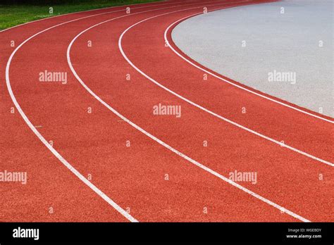 Running Track Lanes Background For Field Athletics All Weather Red