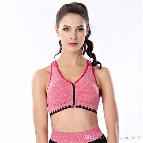 Sexy Women Sport Top For Running Gym Workout Wire Free Front Zipper Fitness Sports Shirt Woman