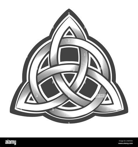 Tattoo Of Celtic Trinity Knot Triquetra Isolated On White Vector
