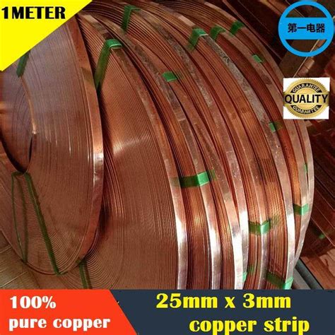 1meter 25 Mm X 3mm Copper Tape 100 Pure Copper Copper Strip Electrical Earthing Grounding