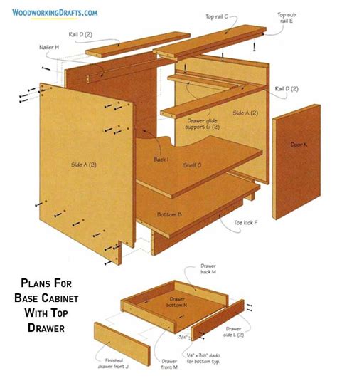 10 Diy Simple Base Cabinet Plans With And Without Drawers