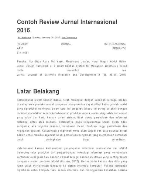 Contoh Review Jurnal Internasional 2016