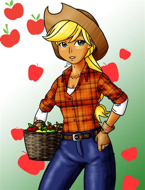 Applejack Human Coloured By Dilwhopp On Deviantart