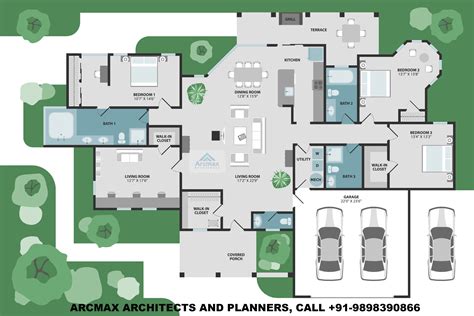 BHK Luxury Villa Design Floor Plans Type Arcmaxarchitect