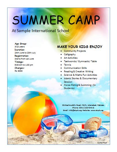 Awesome Camp Flyer Templates My Word Templates