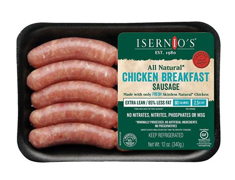 Isernios Chicken Breakfast Sausage 12 Oz Grocery
