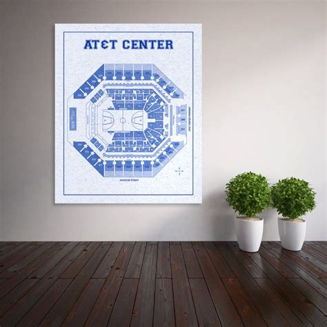 Vintage Print Of Atandt Center Seating Chart On Premium Photo Luster