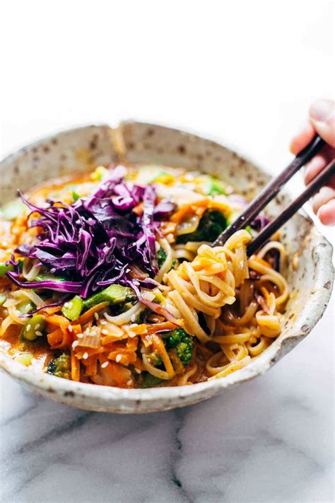 Bangkok Coconut Curry Noodle Bowls Recipe Pinch Of Yum