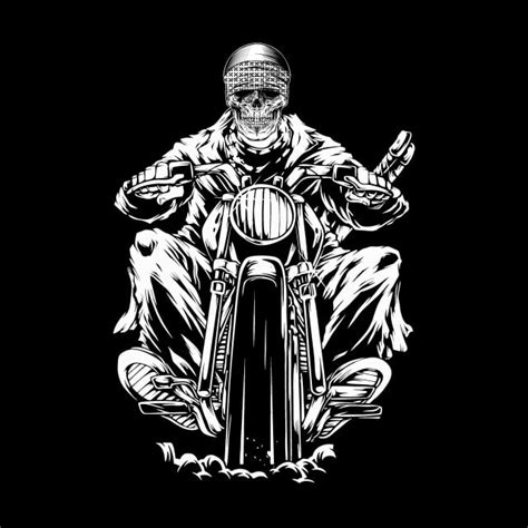 Person Riding Motorcycle Vector Png Images Skull Riding A Motorcycle