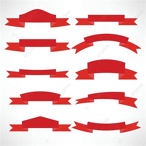Red Banners Set Revival Line Shape Vector Revival Line Shape Png And