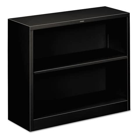 Hon Metal Bookcase Two Shelf 34 12w X 12 58d X 29h Black