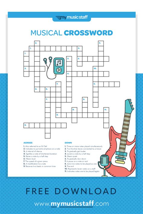 Musical Crossword Activity Sheet Music Teaching Resources Music