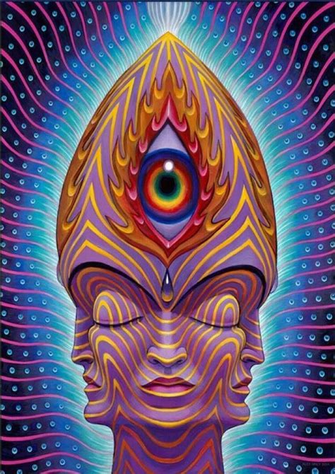 Art Print Poster Canvas Psychedelic Trip Third Eye Grey Abstract